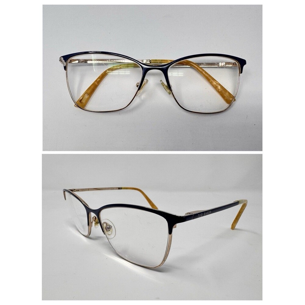 Ted Baker London TW503 NAV Eyeglass Frames Only Blue Gold 55-16-140